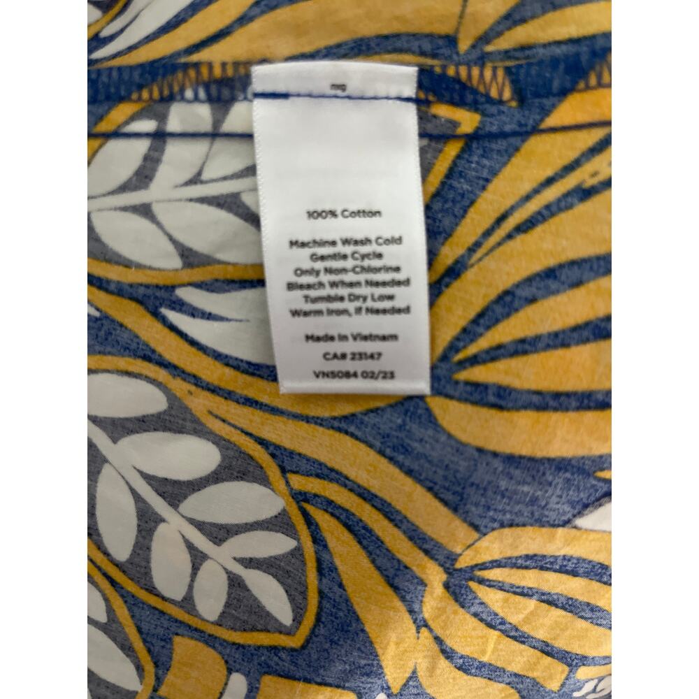 Talbots Poplin Belted Midi Shirtdress Colorblock Leaves Pockets Size 6 Petite - Picture 11 of 12